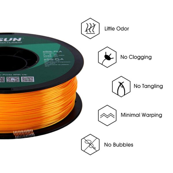 eSUN Silk PLA 3D Printer Filament, Dimensional Accuracy +/- 0.03 mm, 1 kg Spool, 1.75 mm