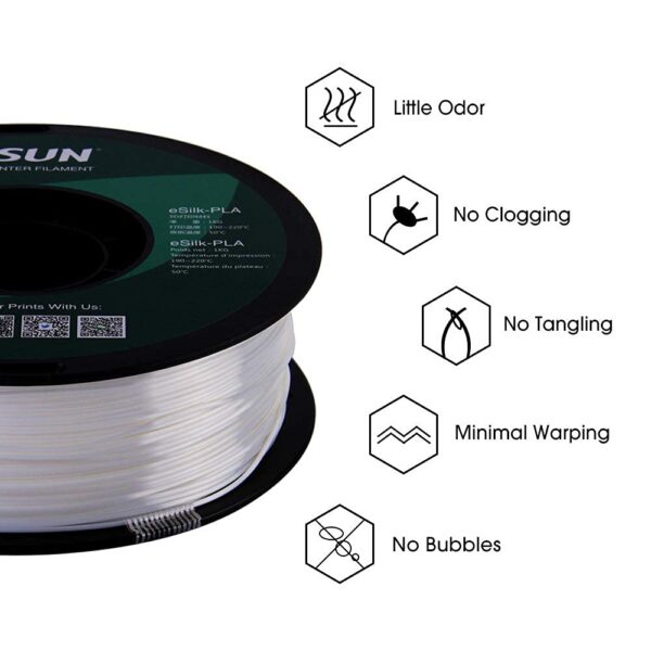 eSUN Silk PLA 3D Printer Filament, Dimensional Accuracy +/- 0.03 mm, 1 kg Spool, 1.75 mm