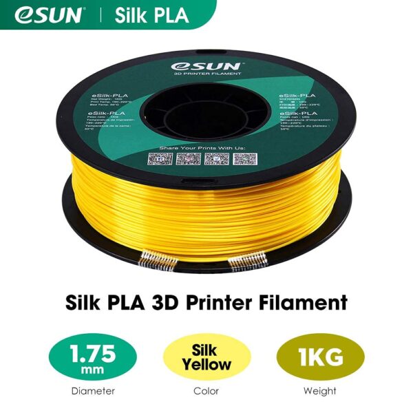 eSUN Silk PLA 3D Printer Filament, Dimensional Accuracy +/- 0.03 mm, 1 kg Spool, 1.75 mm