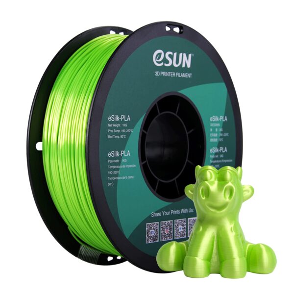 eSUN Silk PLA 3D Printer Filament, Dimensional Accuracy +/- 0.03 mm, 1 kg Spool, 1.75 mm, Lime