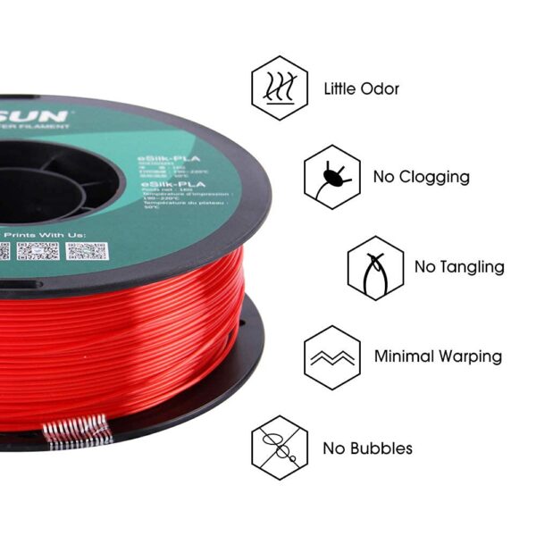 eSUN Silk PLA 3D Printer Filament, Dimensional Accuracy +/- 0.03 mm, 1 kg Spool, 1.75 mm