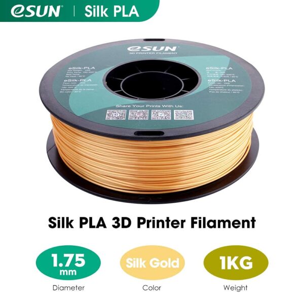 eSUN Silk PLA 3D Printer Filament, Dimensional Accuracy +/- 0.03 mm, 1 kg Spool, 1.75 mm