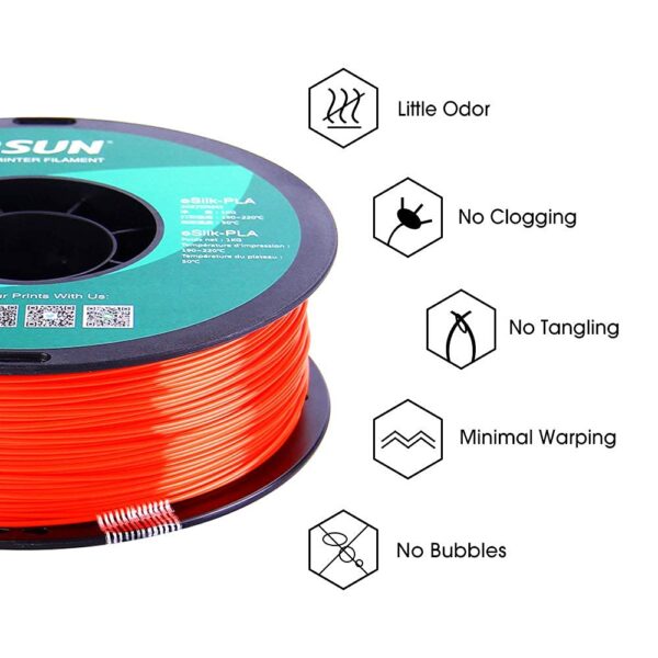 eSUN Silk PLA 3D Printer Filament, Dimensional Accuracy +/- 0.03 mm, 1 kg Spool, 1.75 mm