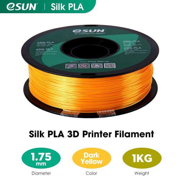 eSUN Silk PLA 3D Printer Filament, Dimensional Accuracy +/- 0.03 mm, 1 kg Spool, 1.75 mm