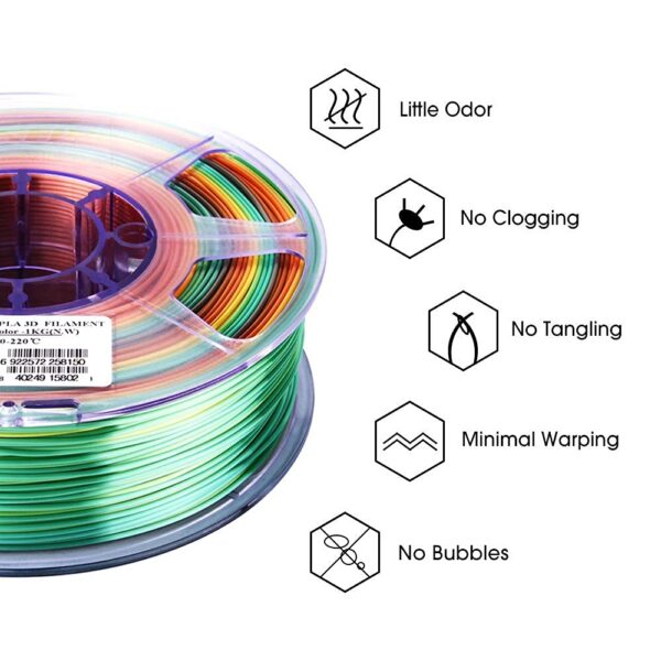 eSUN Silk PLA 3D Printer Filament, Dimensional Accuracy +/- 0.03 mm, 1 kg Spool, 1.75 mm