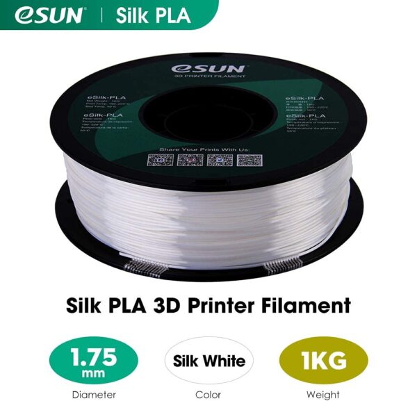 eSUN Silk PLA 3D Printer Filament, Dimensional Accuracy +/- 0.03 mm, 1 kg Spool, 1.75 mm