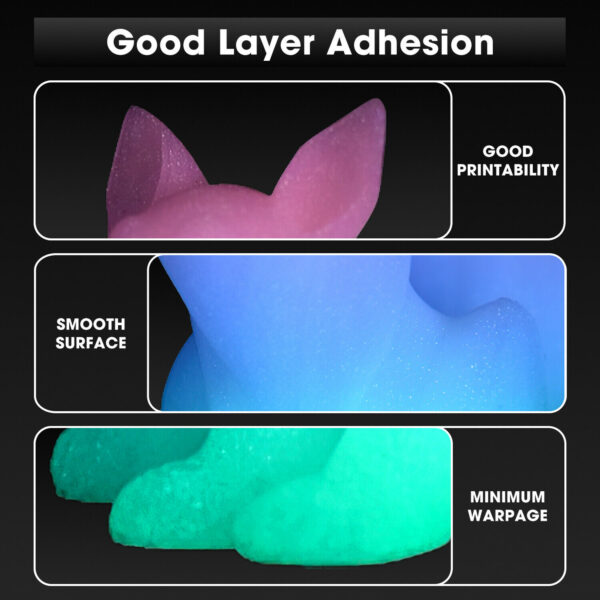 eSUN Luminous-Rainbow PLA 3D Filament Glow in The Dark Multicolor Changes 1kg