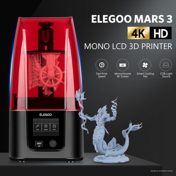 ELEGOO MARS 3 ULTRA 4K MONO LCD RESIN