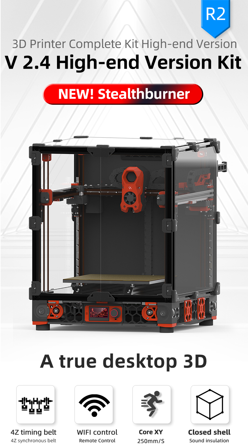 Voron2.4 Kit SIBOOR V2.4 R2 [Aug，2023] DIY CoreXY 3D Printer Kit 300/350mm Upgraded Stealthburner Dragon hot end HF High Precision Desktop Klipper WiFi Control