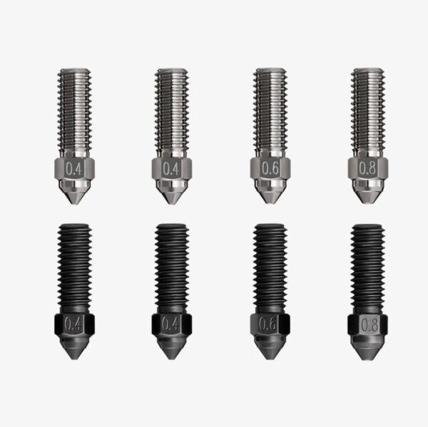 Creality Hardened Steel and Nickel Plating Copper Alloy Nozzle Kit for K1, High Speed and High Flow 0.4, 0.6, 0.8mm Nozzles Kit for Creality K1, K1 Max, CR-M4