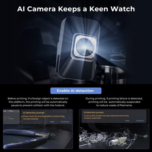 CREALITY Official K1 AI Camera, AI Detection,Real-time Viewing Reduce Waste of Filaments, Time-Lapse Filming, HD Quality