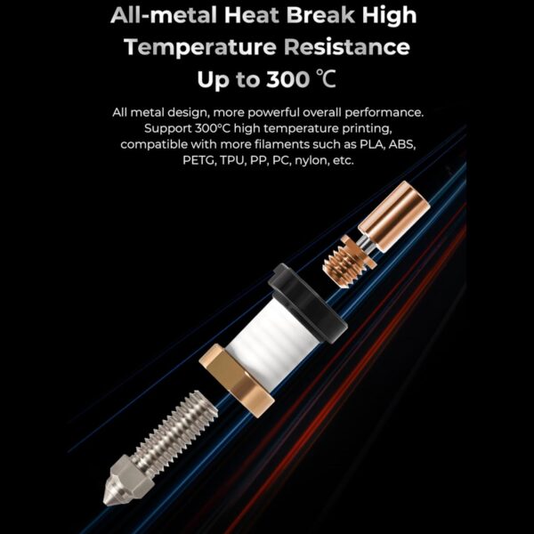 Creality K1 Ceramic Heating Block Upgrade Kit S, 3D Printer Parts Copper+Stainless Steel Heat Break 300°C High Temperature Resistance Hotend Heating