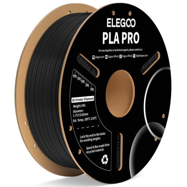 ELEGOO PLA PRO Filament Noir (Black) 1.75 mm 1 kg
