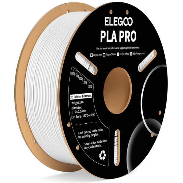ELEGOO PLA PRO Filament White (Blanc) 1.75 mm 1 kg