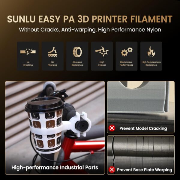 Sunlu Easy PA Nylon Black Filament 1.75mm, 1KG – Image 2