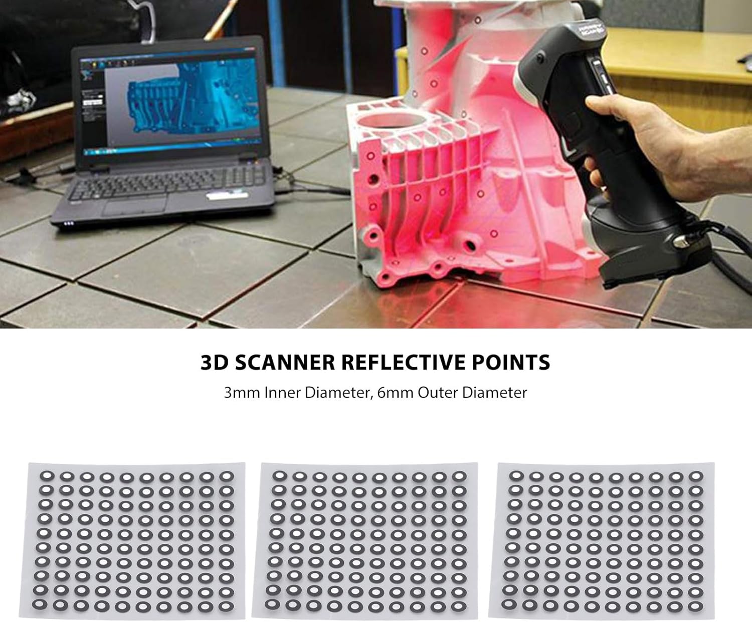 5 Sheets Marker 3D Point Reflective Reference Points Film – Image 3