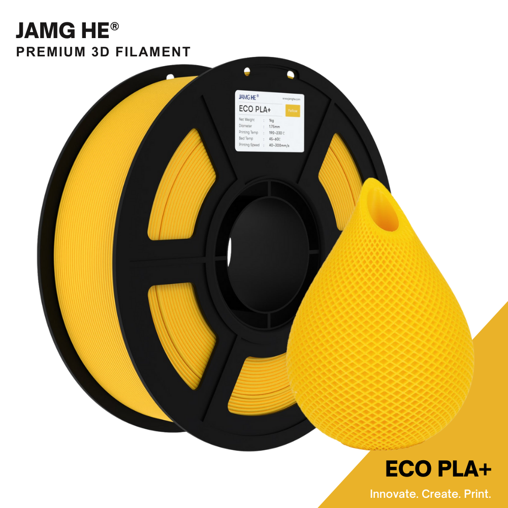 JAMG HE Eco-PLA+ Yellow Filament 1.75mm, 1 Kg
