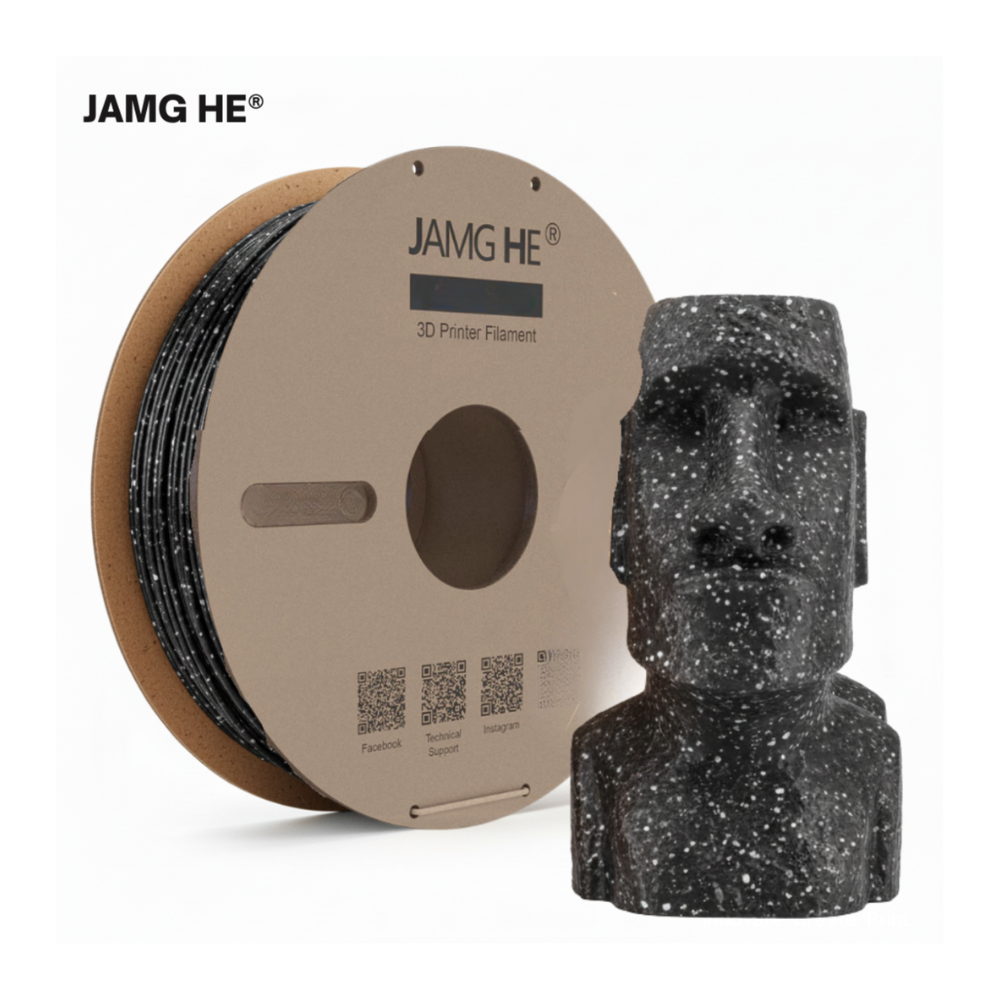 JAMG HE 1 kg Marble Black PLA Spool 1.75 mm