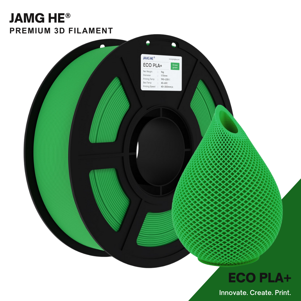 JAMG HE Eco-PLA+ Green Filament 1.75mm, 1 Kg