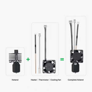 complete hotend assembly with hrdened steel nozzle 0.4mm