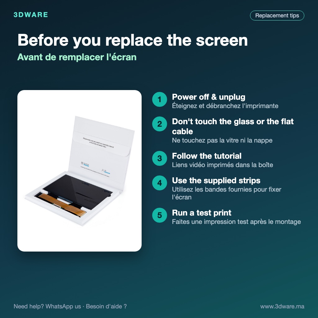 ELEGOO Saturn 4 Ultra 16K LCD Screen - tips before replacing the screen
