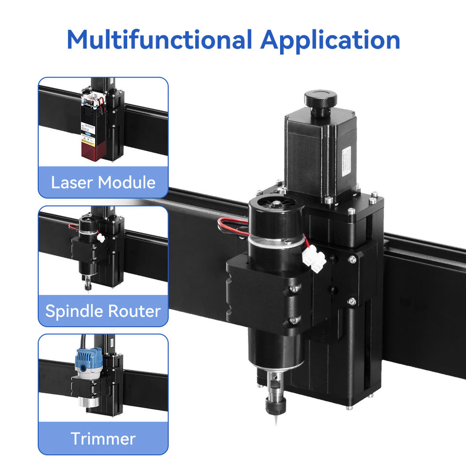 Routeur CNC de bureau CNC4540Plus - Application multifonction : module laser, broche routeur, affleureuse