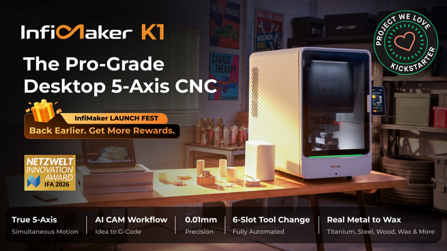 InfiMaker K1 Desktop 5-Axis CNC