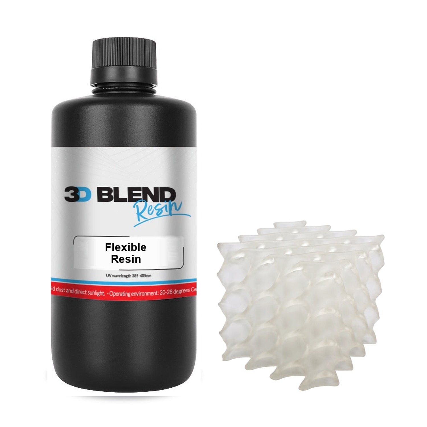 Résine 3D Blend Flexible (Blanc, 500g)